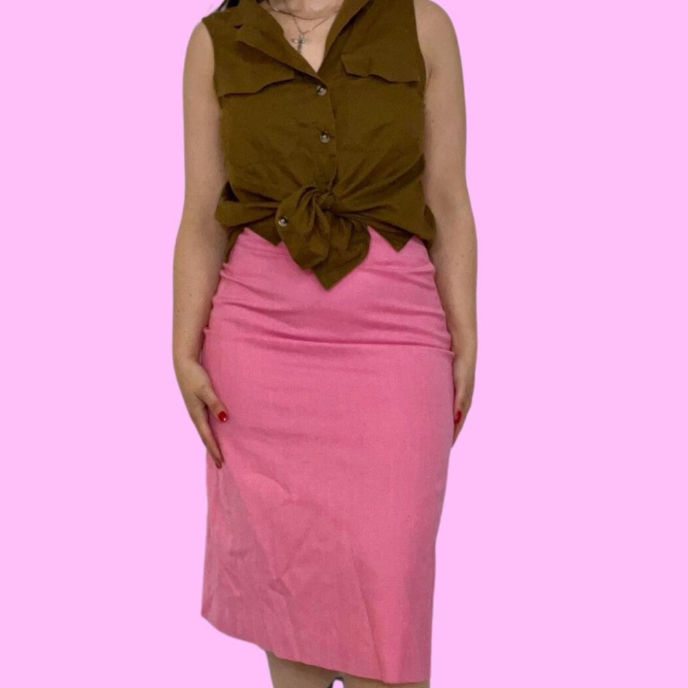Pink Women's High Waisted Vintage Skirt